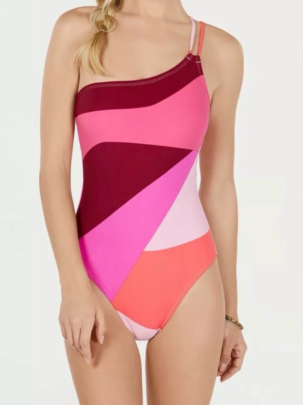 La Blanca Pink and Coral Colorblock One-Piece